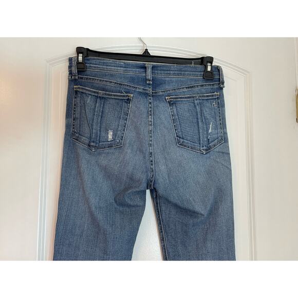 DL1961 Jeans Size 29 High Rise Boho Festival Hippie Ankle Cropped Raw Hem - Picture 5 of 8